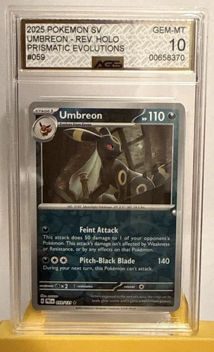 GEM MINT  10 AGS Umbreon 059/131 Sv: Prismatic Evolutions Reverse Holo