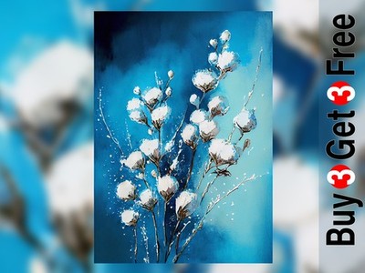 Weiße Wildblumen 5''x7'' Druck auf mattem Papier | Ruhige Blumenkunst