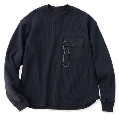 And Wander Pe Waffle L/S Tee Black