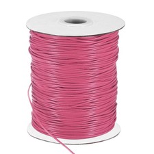 175 Yards 1.2mm Waxed Polyester Cord with Spool for Jewelry Making, Dark Pink