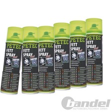 6x 500 ml PETEC FETTSPRAY WEIß SCHMIERFETT HAFTFETT UNIVERSAL LANGZEITSCHMIERUNG