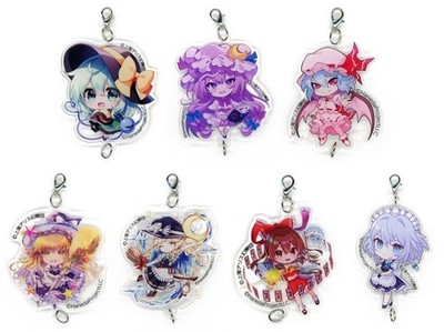 Touhou Project Set of 7 Connecting Acrylic Charms B Prize   Pre-owned Japan
