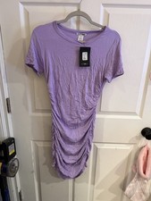 Fashion Nova Lavender Runched Mini Dress NWT Womens Size Large