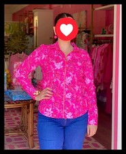 NWT Lilly Pulitzer XXLARGE UPF50+ Leona Zip Up Jacket Passion Pink Giraffic Park