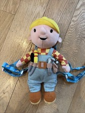 Vintage Bob The Builder 12” Inch Plush Backpack Bag Stuffed Animal Pouch