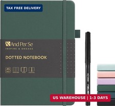 Dotted Notebook with Pen, A5 Hardcover Dotted Journal, 160 Pages 100GSM Thick Pa