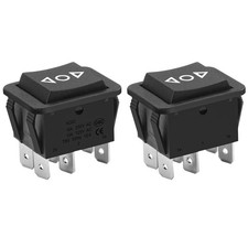 Rocker Switch 16A 250VAC ON-Off-ON Momentary DPDT 6 Terminals Black 2Pack