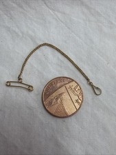 Antique Victorian 9ct Gold Brooch Safety Chain Pin Clasp Jewellery Clip