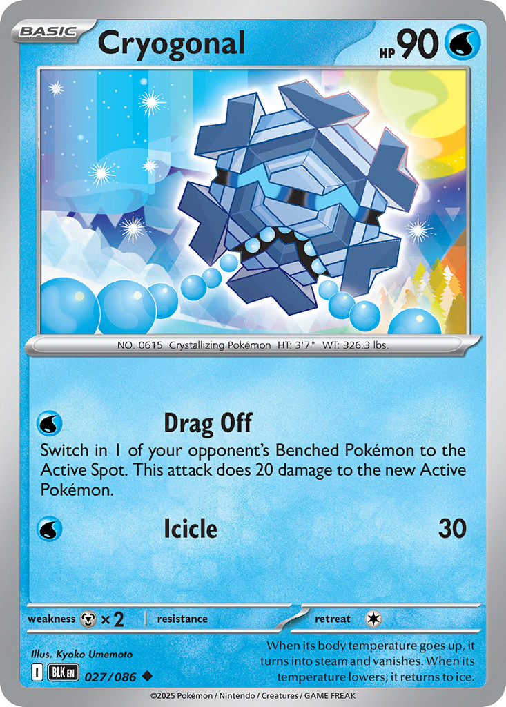Cryogonal - Black Bolt 27/86 - Reverse Holo - NM