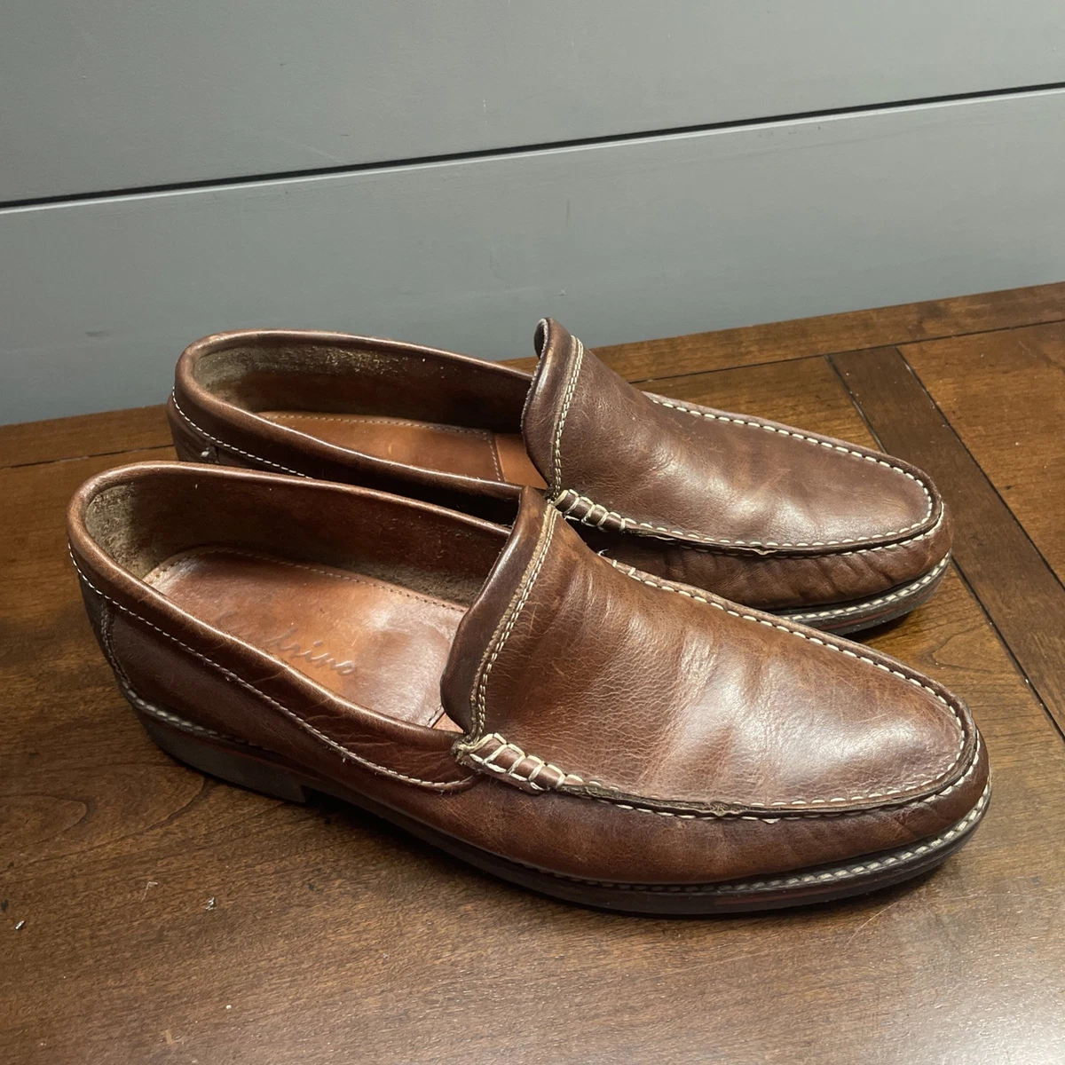Sandro Moscoloni Men\'s 12D Genuine Leather Plain Toe Slip On Loafer Preppy M Casual Shoes Sandro Moscoloni for Men for sale | eBay main image 3