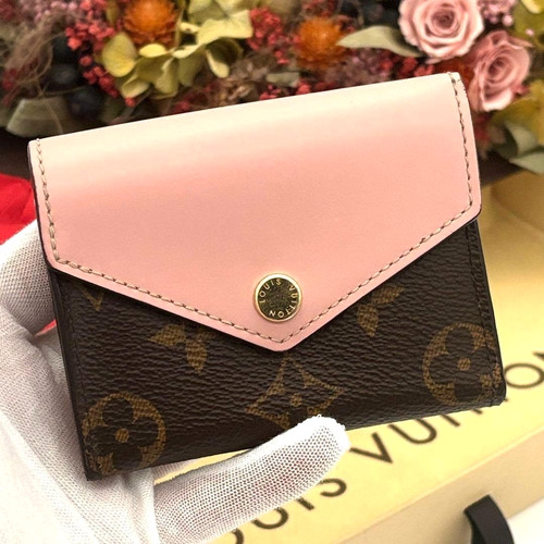 Louis Vuitton Monogram Portefeuille Zoe Rose Ballerine M62933 Tri-fold Wallet
