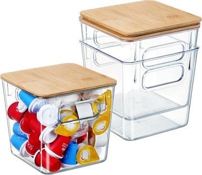 K Cup Organizer Coffee Pod Holder Large Capacity Clear Storage Container Bins