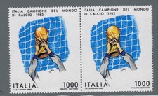 1982 Repubblica Italiana Italia Campione del Mondo coppia francobolli 12.9.82