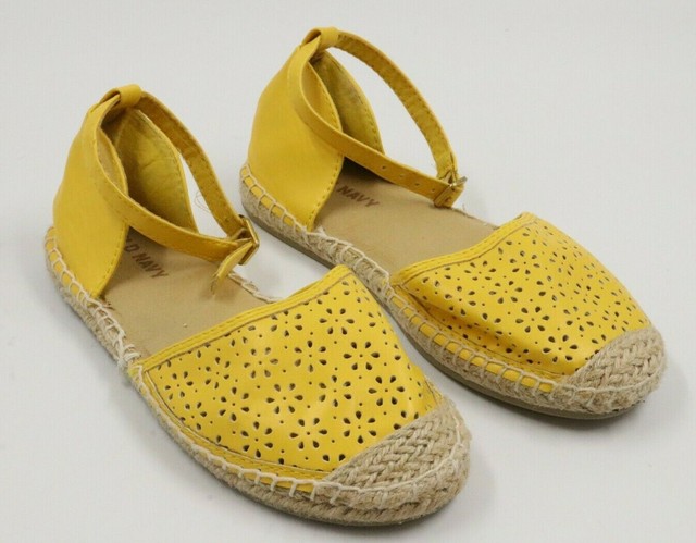 yellow ankle strap flats