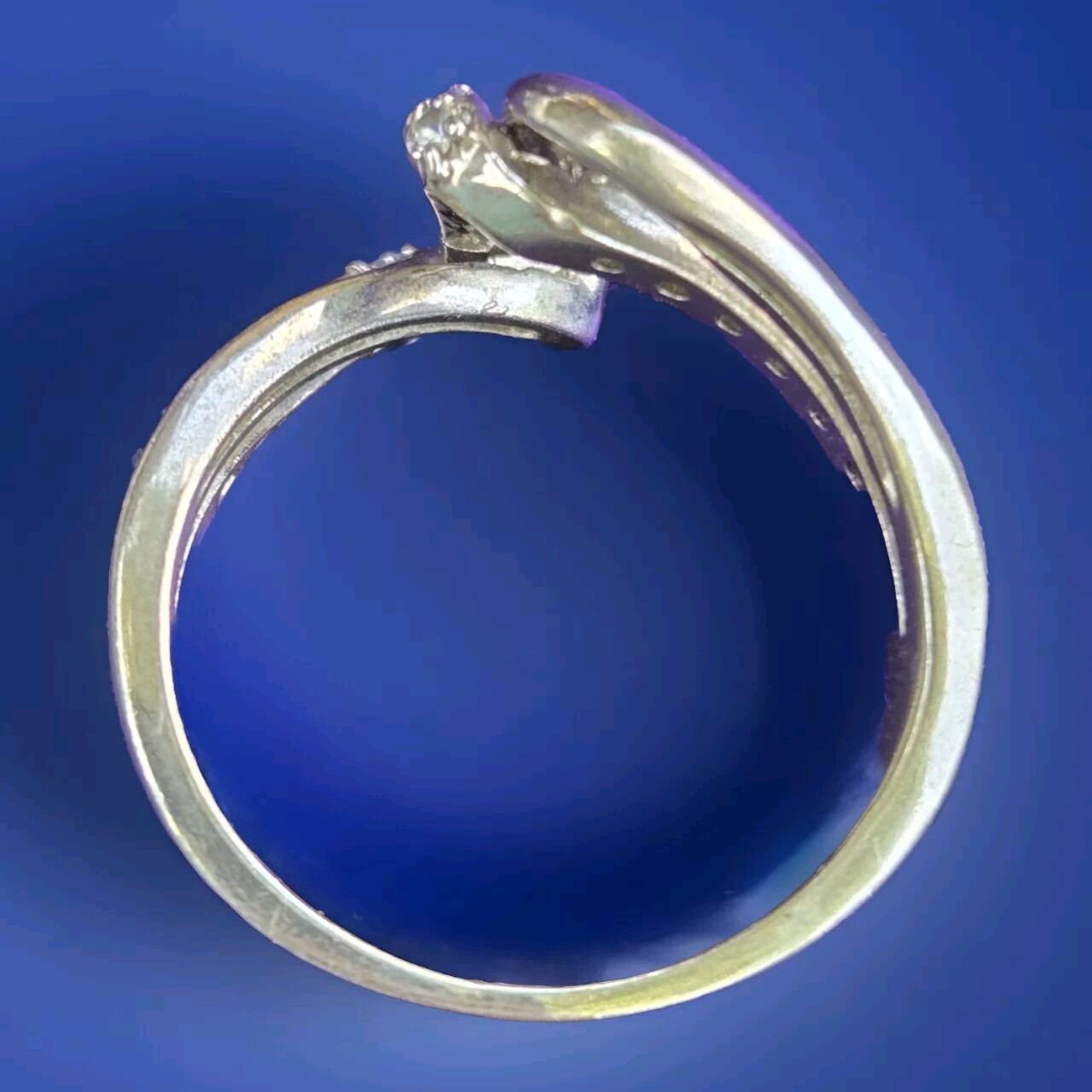 Complex Silvertone Ring Split Double Band Plain &… - image 8