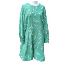 LOFT Shirtdress sz 14 Green Flower Branch Fit & Flare Spring Midi Dress NWT $90