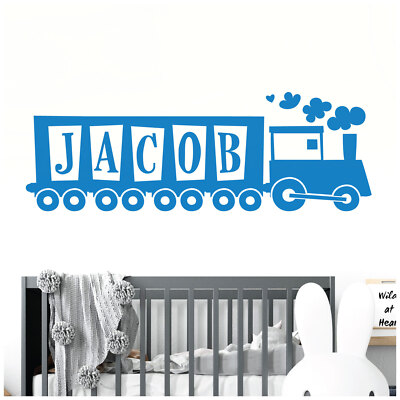 Personalised Name Train Wall Sticker for Boys Bedroom - Tank Engine ...
