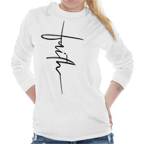 Jesus Christ Faith Religion Stylish Fashion Long Sleeve T Shirt Tees For Women - Picture 1 of 8