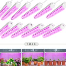 12 Pack 4FT 50W LED Grow Light Fixtures Full Spectrum Plant Lamp With Timer