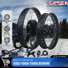 36V 500W 48V 500-3000W Snow E-Bike Kit 20/26'' Fat Tire Brushless Gearless Motor