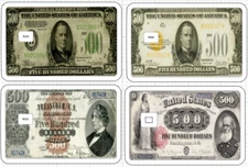 Vintage $500 Bill ATM Debit Credit Card Skin Sticker Money Retro Old 500 Gold US