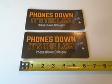 Phones Down It s The Law Magnetic Bumper Stickers 3'' x 7'' lot of 2