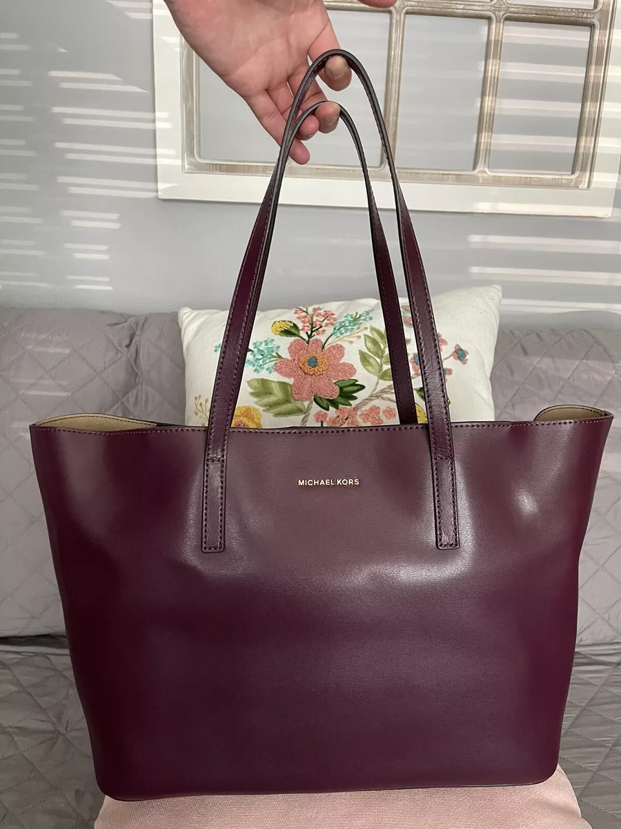 MICHAEL KORS Emry Large Tote Shopper 30F6GE4T3L Plum Smooth Leather