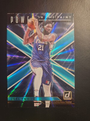 joel embiid 2021/22 PANINI  DONRUSS  #10 POWER IN THE PAINT TEAL LAZER 76ERS