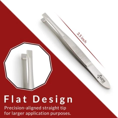 SPIRE TOOLS Slanted Tweezers Eyebrow Hair Beauty Women Stainless Steel Ingrown Hairs Plucker