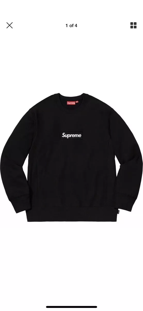 Supreme Box Logo Crewneck Sweatshirt Black Large L New DS FW18 | eBay