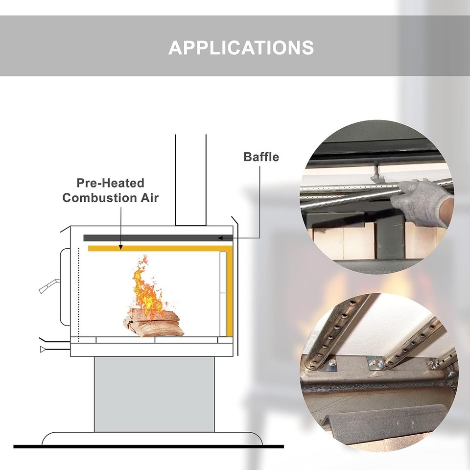 Universal Baffle Board, 12" x 11" x 1" Ceramic Baffle Board for Stove
