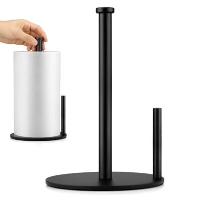 Black Paper Towel Holder Stand for Countertop Kitchen Bathroom