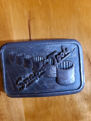 Vintage Snap-On Six Socket 3D Belt Buckle Creative Specialties Pewter -3D Buckle