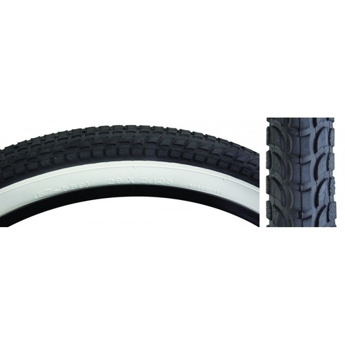 Sunlite K927 Komfort Cruiser Tire 26x2.125" Black/White w/ Sun Logo 26" Bike - 第 1/1 張圖片
