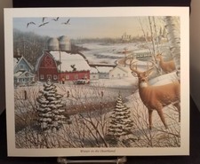 Set Of TWO NEW 10.5x8.5" Nature Prints: Winter Wonderland Hometown Harvest