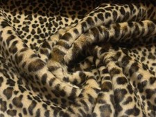 Super Luxus Kunstfell Stoff Material Beige Leopard