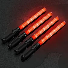 4 Pack Traffic Wand 21Inch Led Traffic Control Baton Safety Light Wands with 3