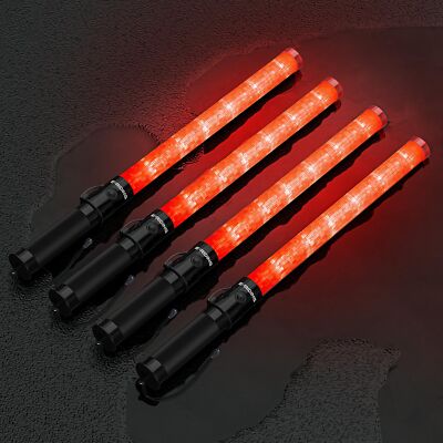 4 Pack Traffic Wand 21Inch Led Traffic Control Baton Safety Light Wands with 3