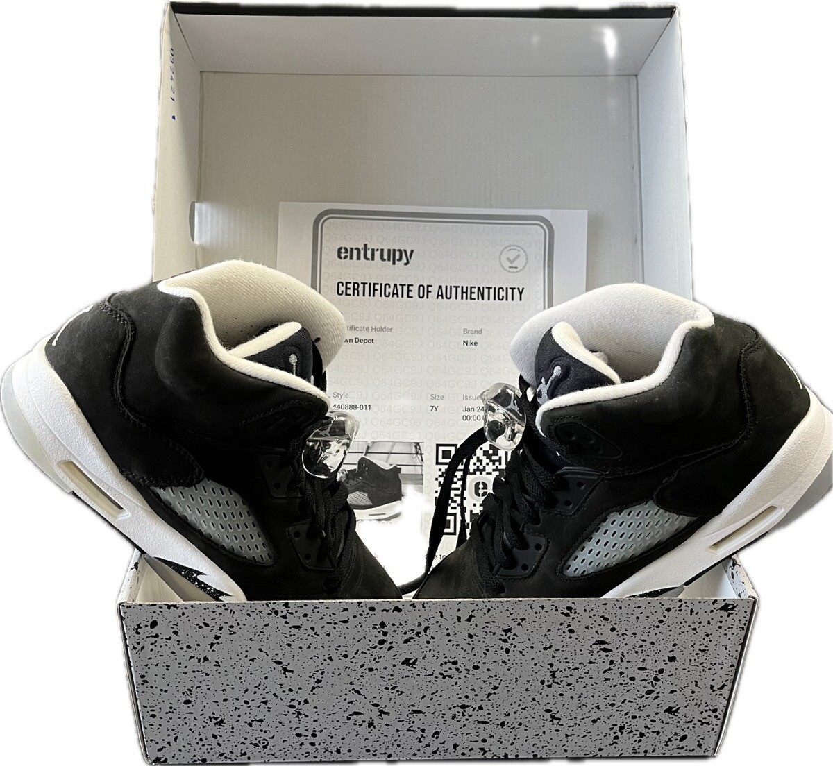 Nike Air Jordan 5 Retro Moonlight OREO 2021 (GS) 440888-011 Size 