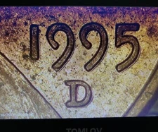 1995 D Lincoln Penny Double Die Obverse - Close AM - Error Coin Variety