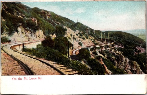 On the Mt. Lowe Railway California Postcard Trestles Mountains - 第 1/2 張圖片