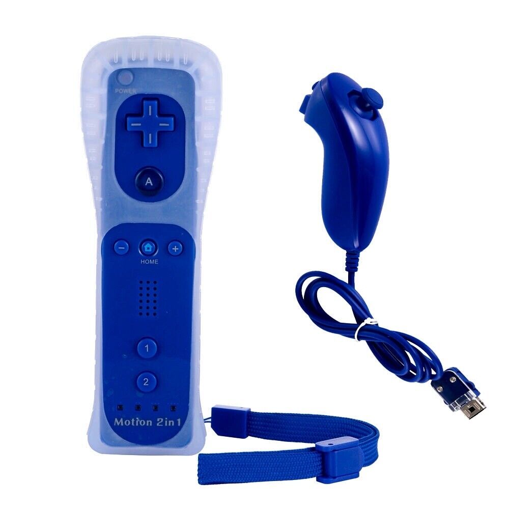 Pack Mando Wii Remote con Wiimotionplus incorporado + Nunchuck Compatible Wii AZ