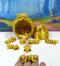 12pcs 3D Printed Mini Axolotl with Egg, Cute Articulated Mini Axolotl Fidget Toy