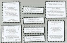 4 DIAMOND 60 WEDDING ANNIVERSARY Greeting Card Verse Toppers W/WO Sentiments