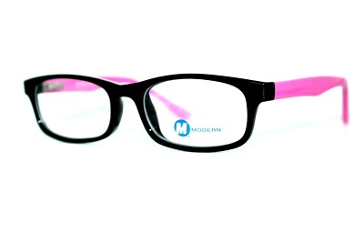 NEW MODERN OPTICAL SPUNKY BLACK PINK AUTHENTIC EYEGLASSES KID'S FRAMES 47MM 