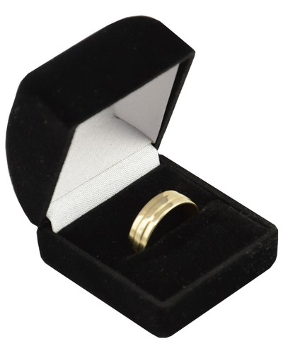Caja de exhibición de anillos de joyería 1 x anillo de terciopelo negro caja de regalo estuche presentación | eBay