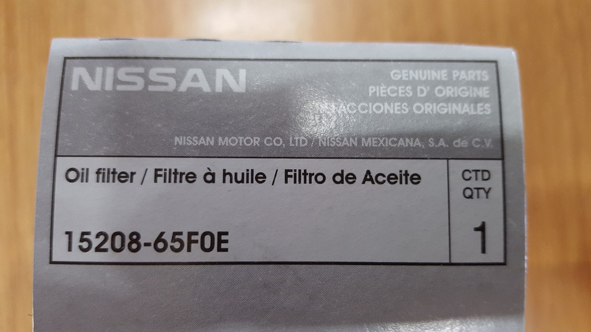 OEM NISSAN OIL FILTER 15208-65F0E WITH DRAIN PLUG WASHER | eBay