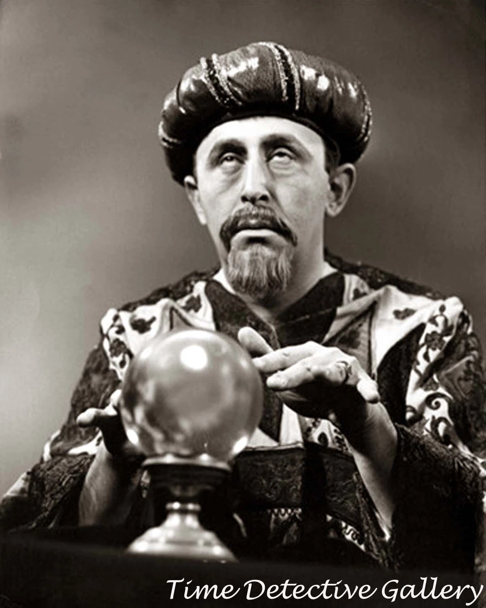 Fortune Teller in a Trance with Crystal Ball - Vintage Photo Print | eBay