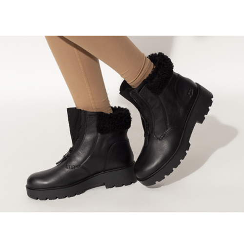 UGG CZERIESA LEATHER FUR CUFF ANKLE 