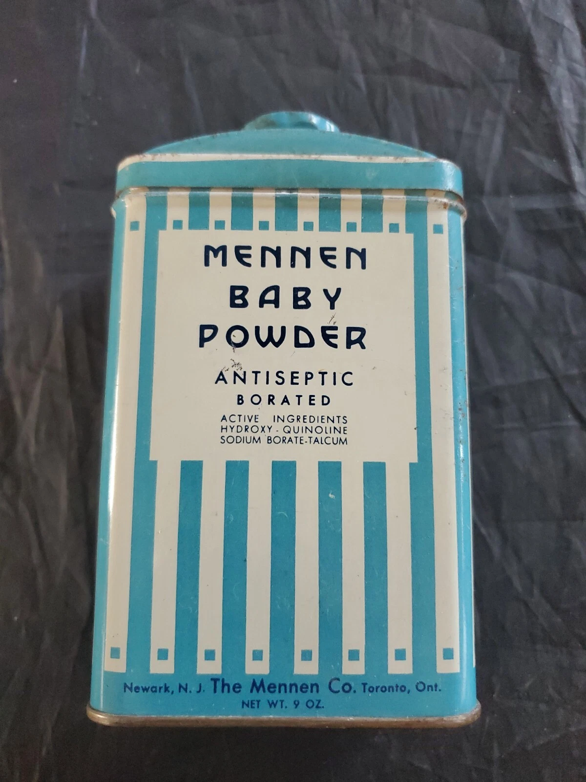 Antique Vintage Mennen's Borated Talcum Baby Powder 9 Oz Tin